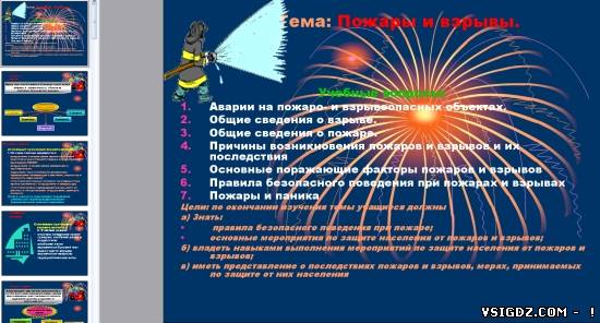 Презентація на тему "Пожежі та вибухи"