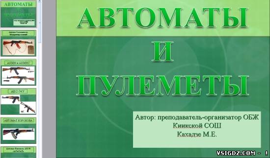 Презентація на тему "Кулемети й автомати"