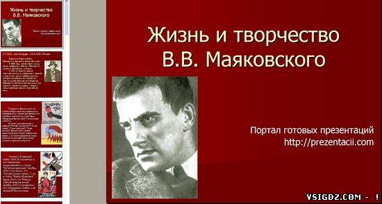 Презентація на тему "Творчість В.В. Маяковського (біографія)"