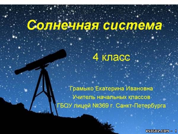 Презентація "Сонячна система" 4 клас