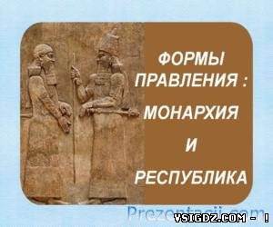 Презентація Форми правління Монархія і республіка